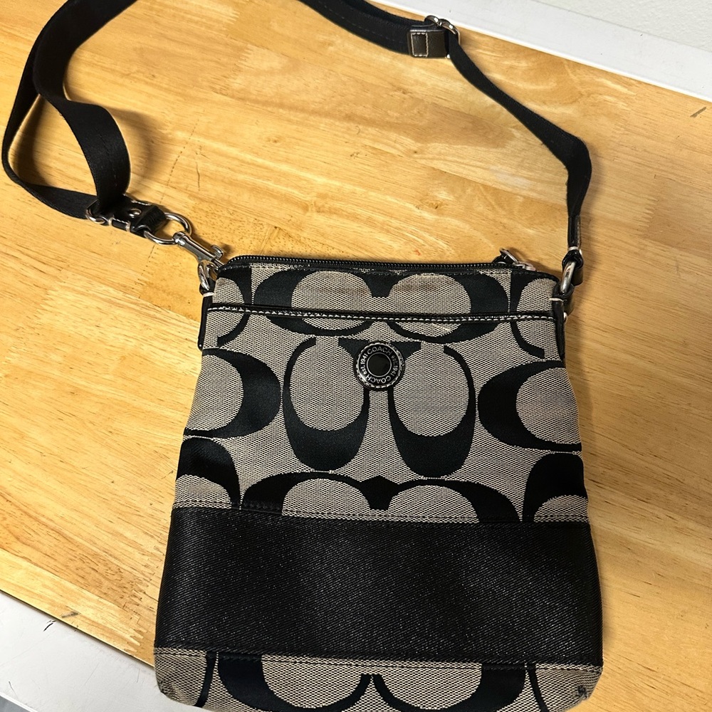 Coach Black and Tan Crossbody Bag